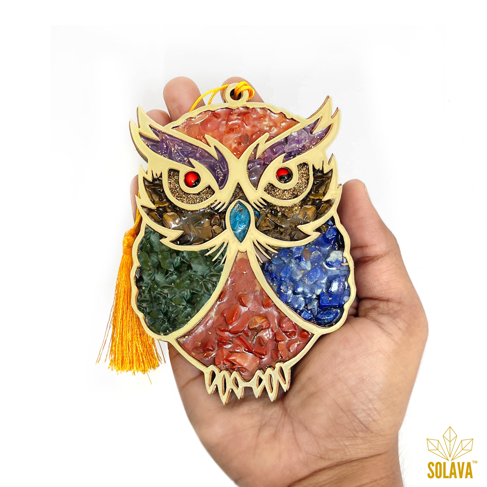 Original Seven Chakra Crystal Owl