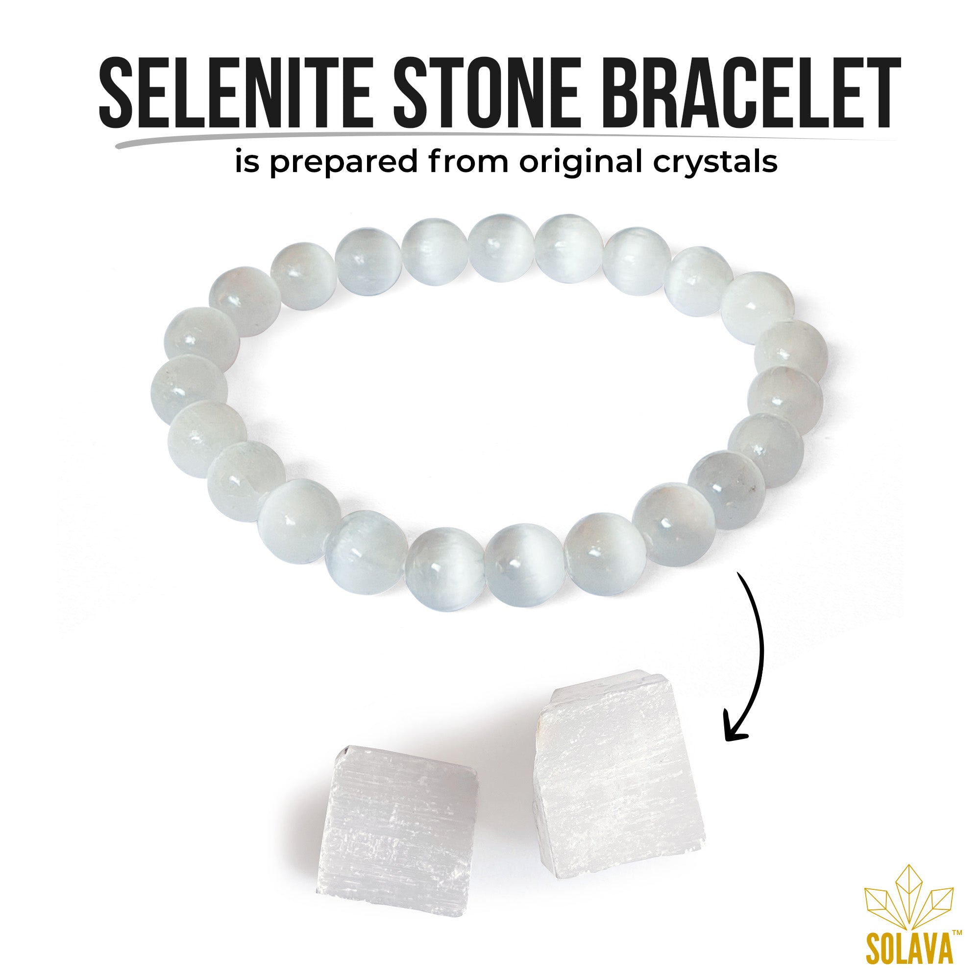 Original Selenite Crystal Bracelet with Certificate