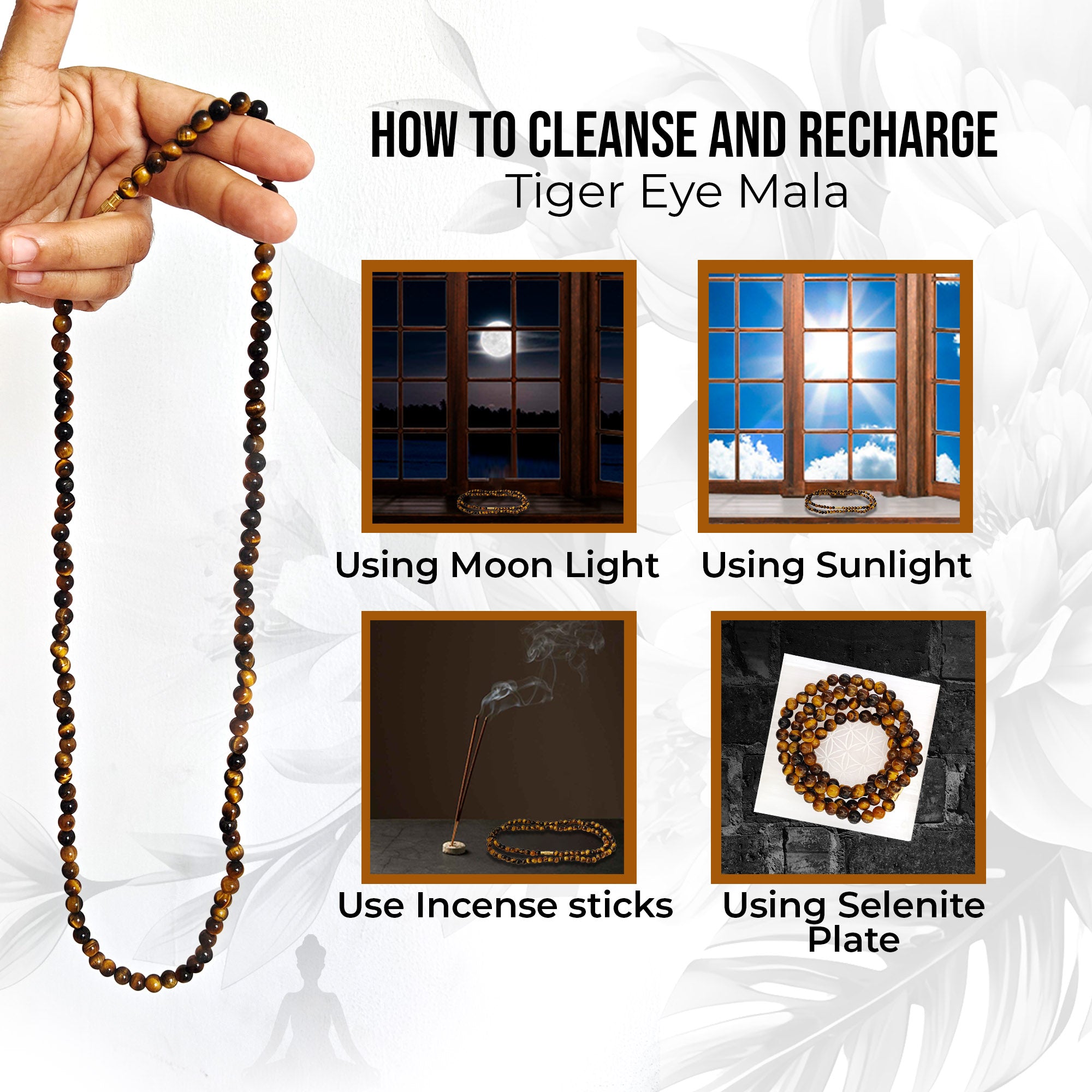 Original Tiger Eye Crystal Mala - 6 MM Beads