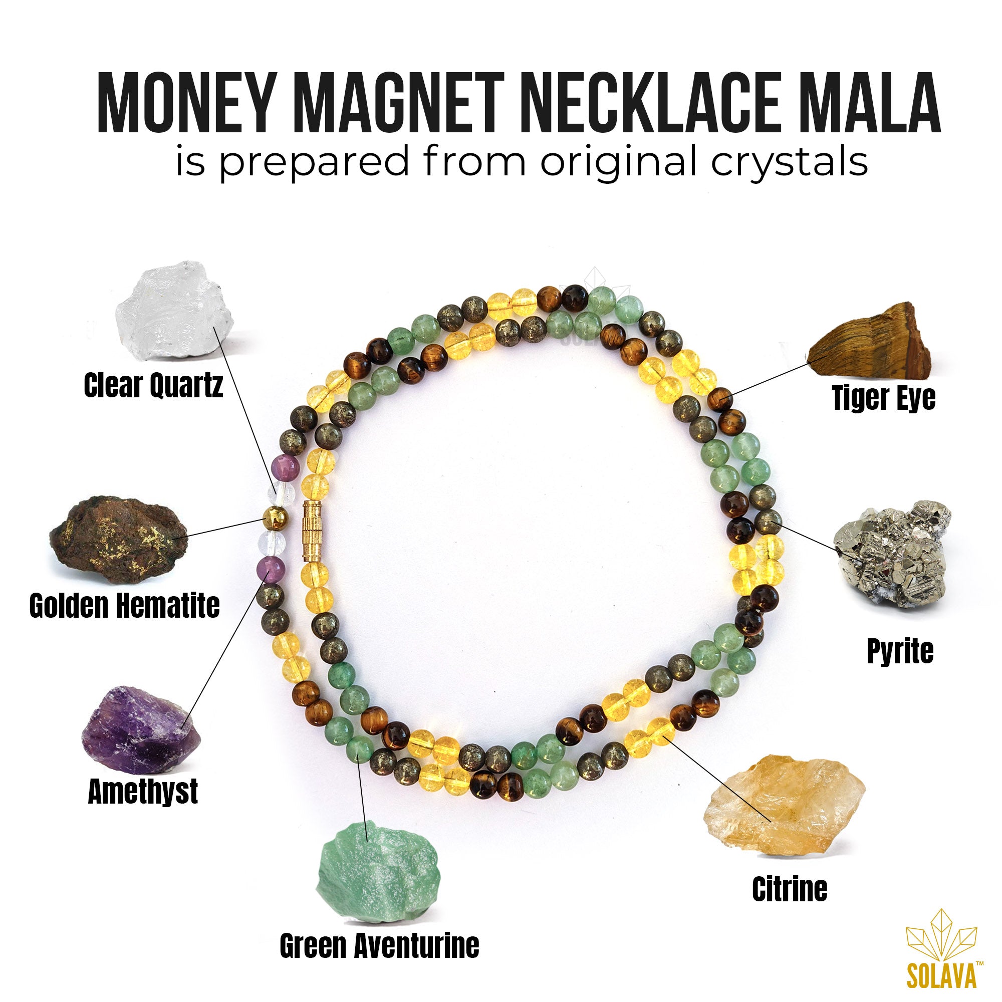 Original Money Magnet Crystal Mala with Certificate