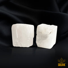 Natural Selenite Raw Crystal Stone Original Certified - 2 Piece
