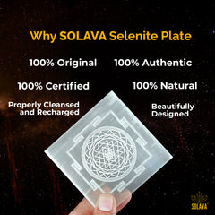 Original Selenite Plate - Shree Yantra Engraved Charging Plate