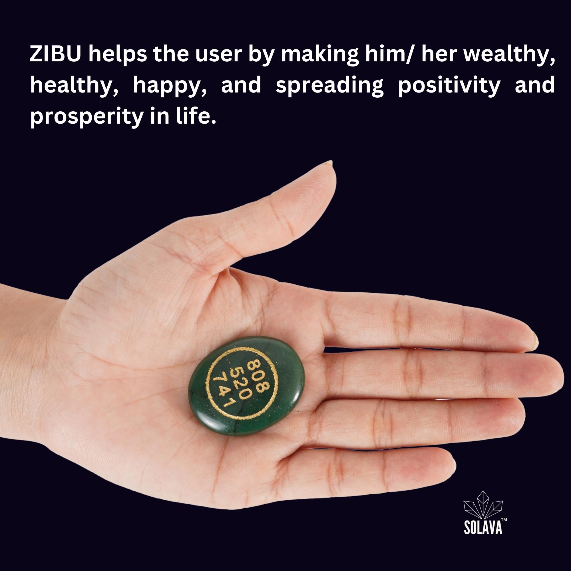 Zibu Coin Original Green Jade Crystal Stone