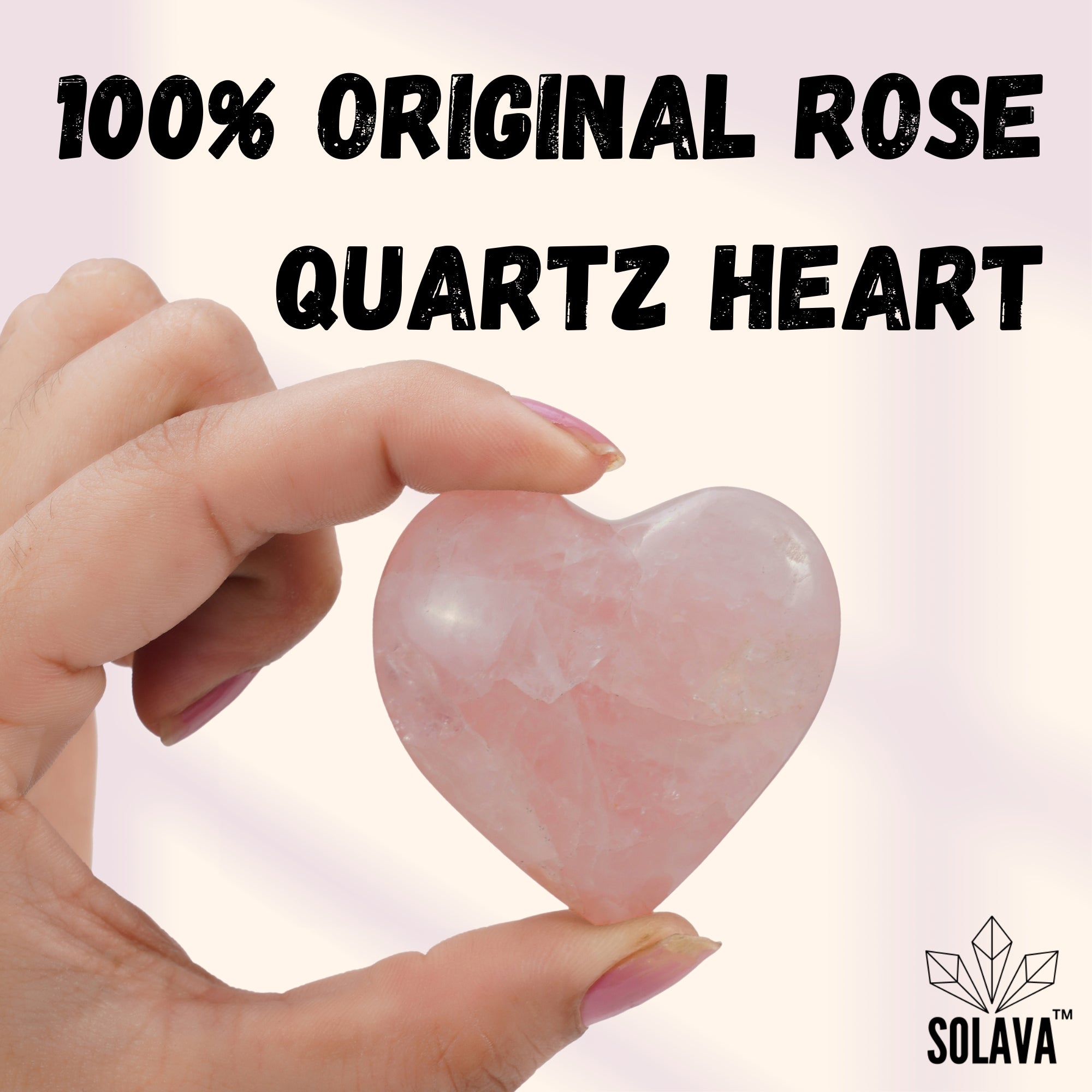 Natural Rose Quartz Heart Shaped Crystal Stone Original Certified