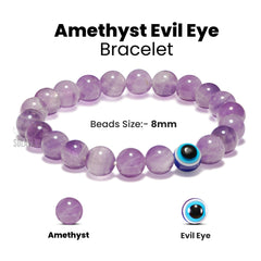 Original Amethyst Bracelet with Evil Eye